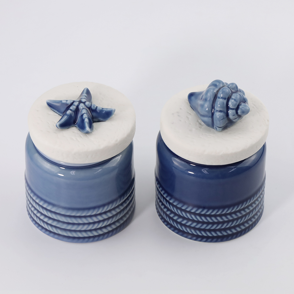 Ceramic jar candle with ceramic lid for spa private label luxury candles manufacturers