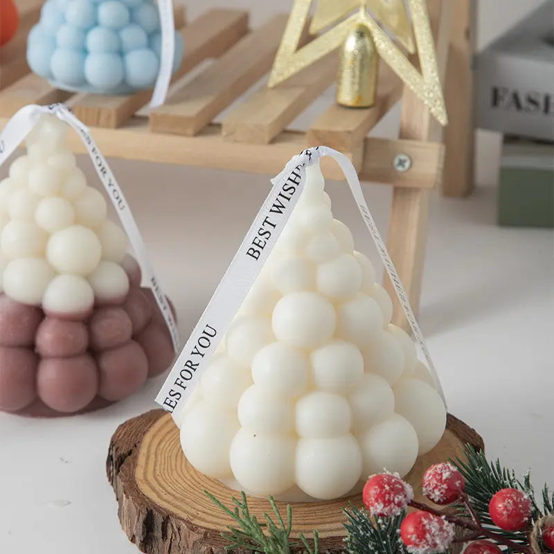 Spherical Christmas tree scented candle two-color gradient Christmas decoration Australia