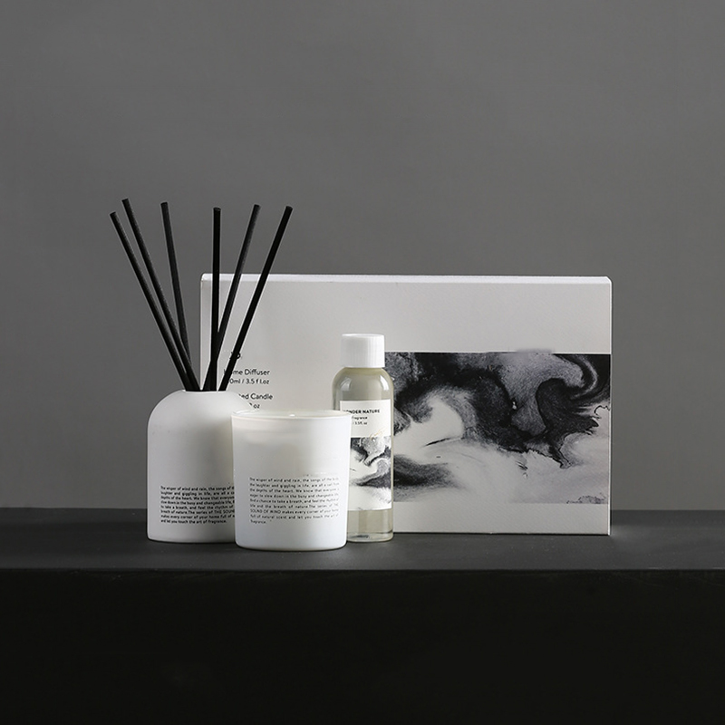 Candle supplier customized own brand Luxury candle and diffuser gift set with private design