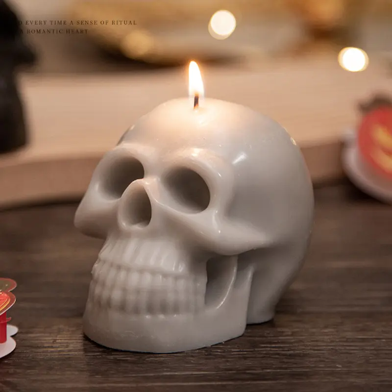 Handmade skull shaped scented candle for Halloween and decor Germany