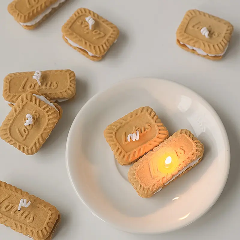 Birthday Gifts Dessert Shape Candle Russia Wholesale Handmade Luxury Soy Wax Biscuit Candle