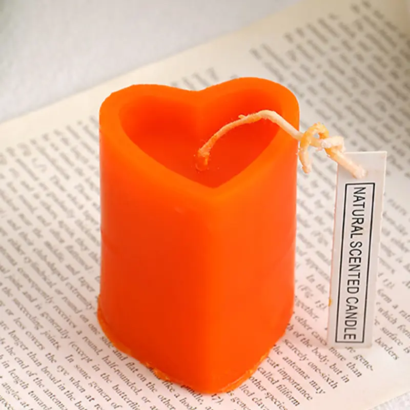 Heart shape handmade wax pillar candles home & Kitchen America