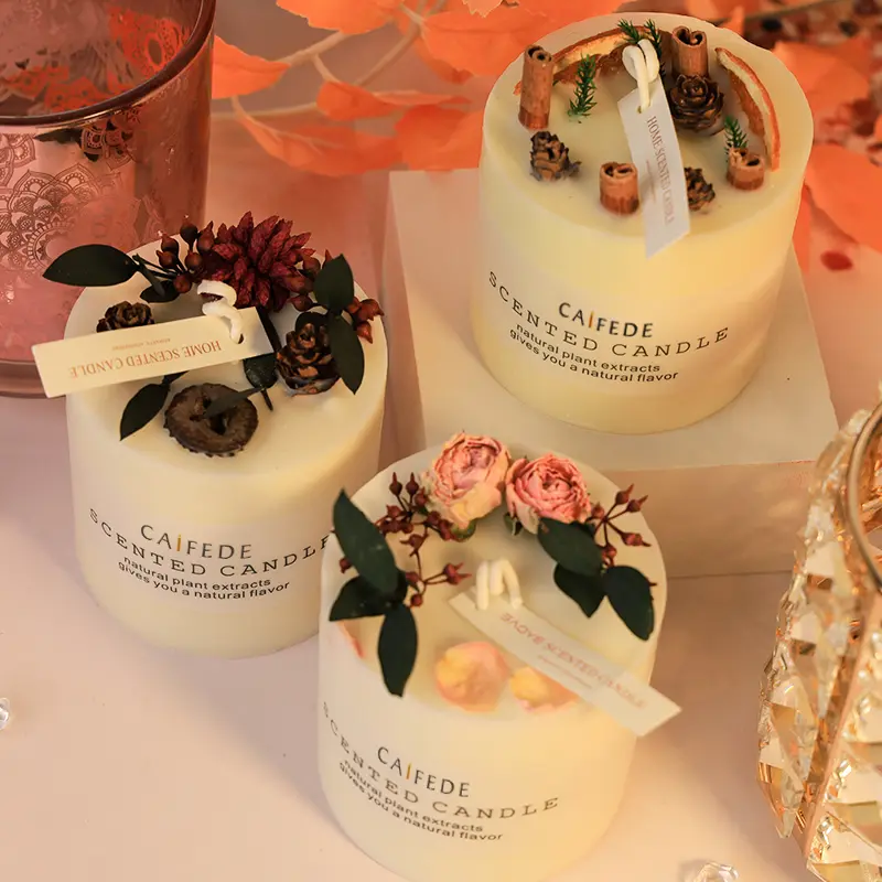Dried flower fruits scented candles luxury
