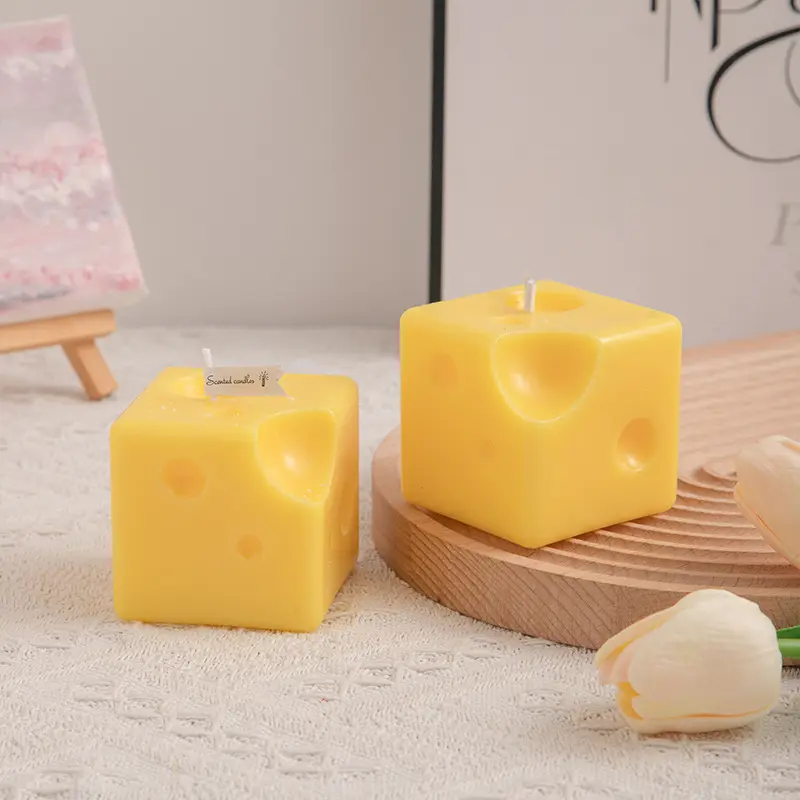 Cheese shaped soy candle handmade home decoration Australia