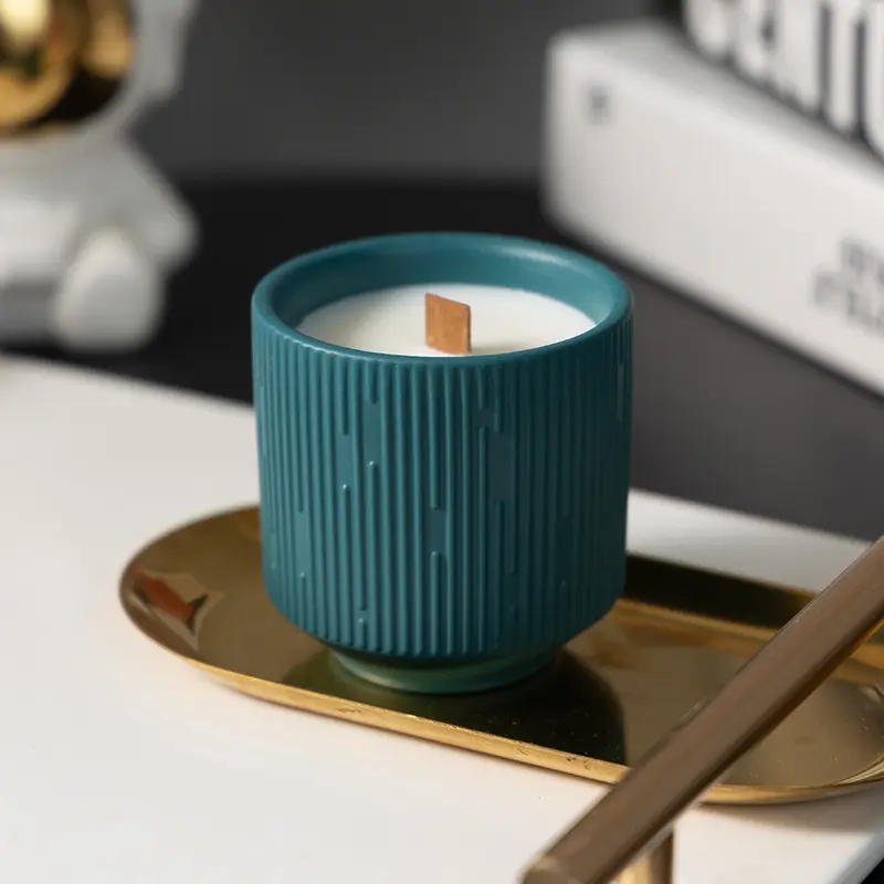 Nordic style soy wax cup candle natural with wood wick Denmark