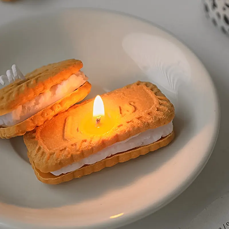 Birthday Gifts Dessert Shape Candle Russia Wholesale Handmade Luxury Soy Wax Biscuit Candle