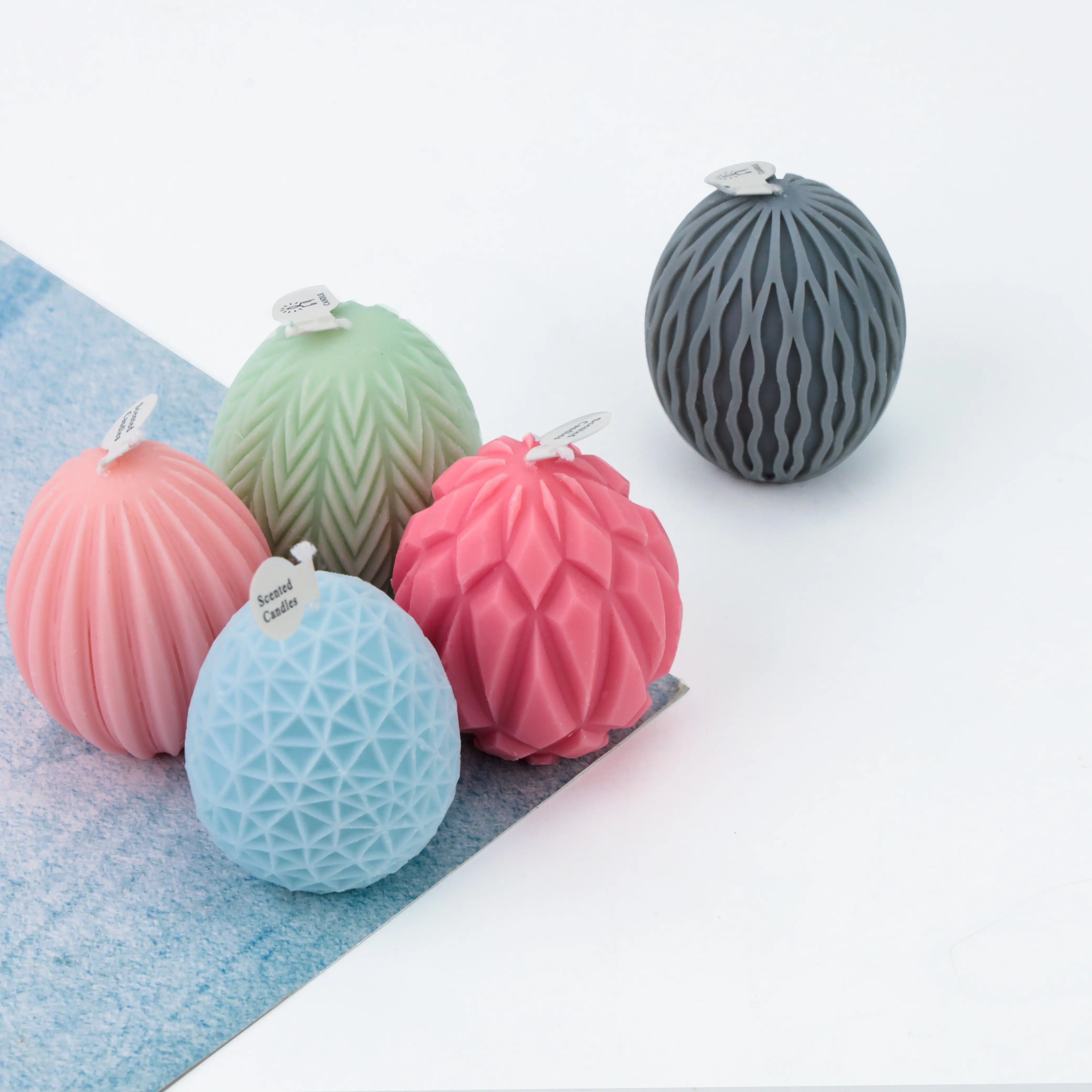 Handmade Easter Egg scented candles pastel home party decoration