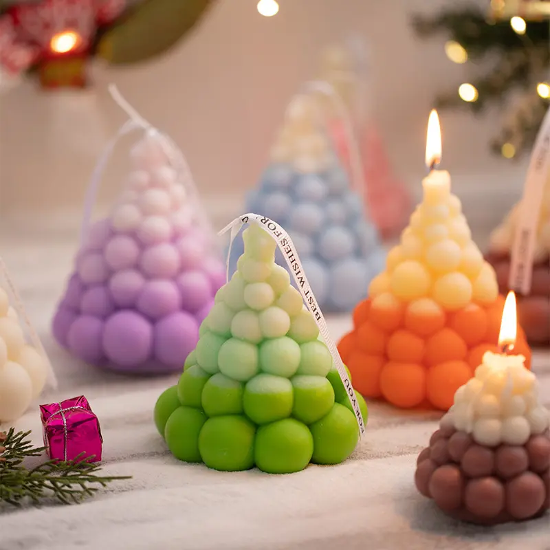 Spherical Christmas tree scented candle two-color gradient Christmas decoration Australia