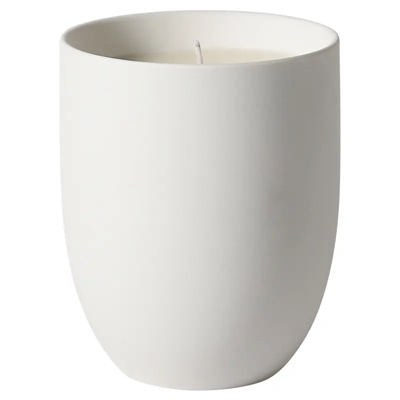 Simple white ceramic cup soy wax fragrance candles Sweden