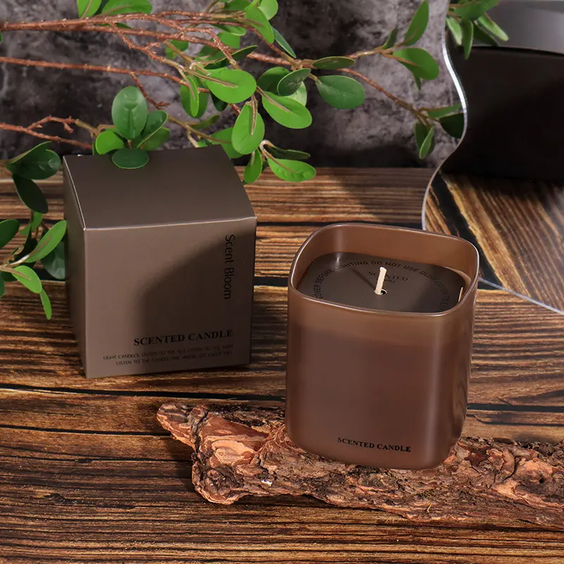 Square Glass Cup Scented Candle: Elegant Home Fragrance Solution Germany