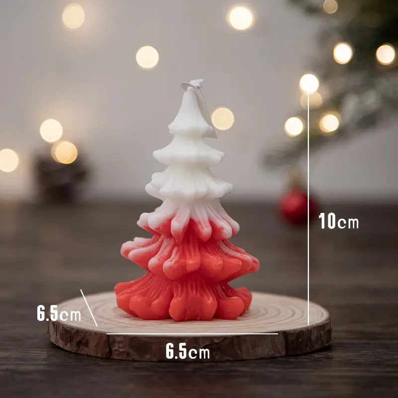 Unique gift Christmas tree wax pillar candles home decor Europe