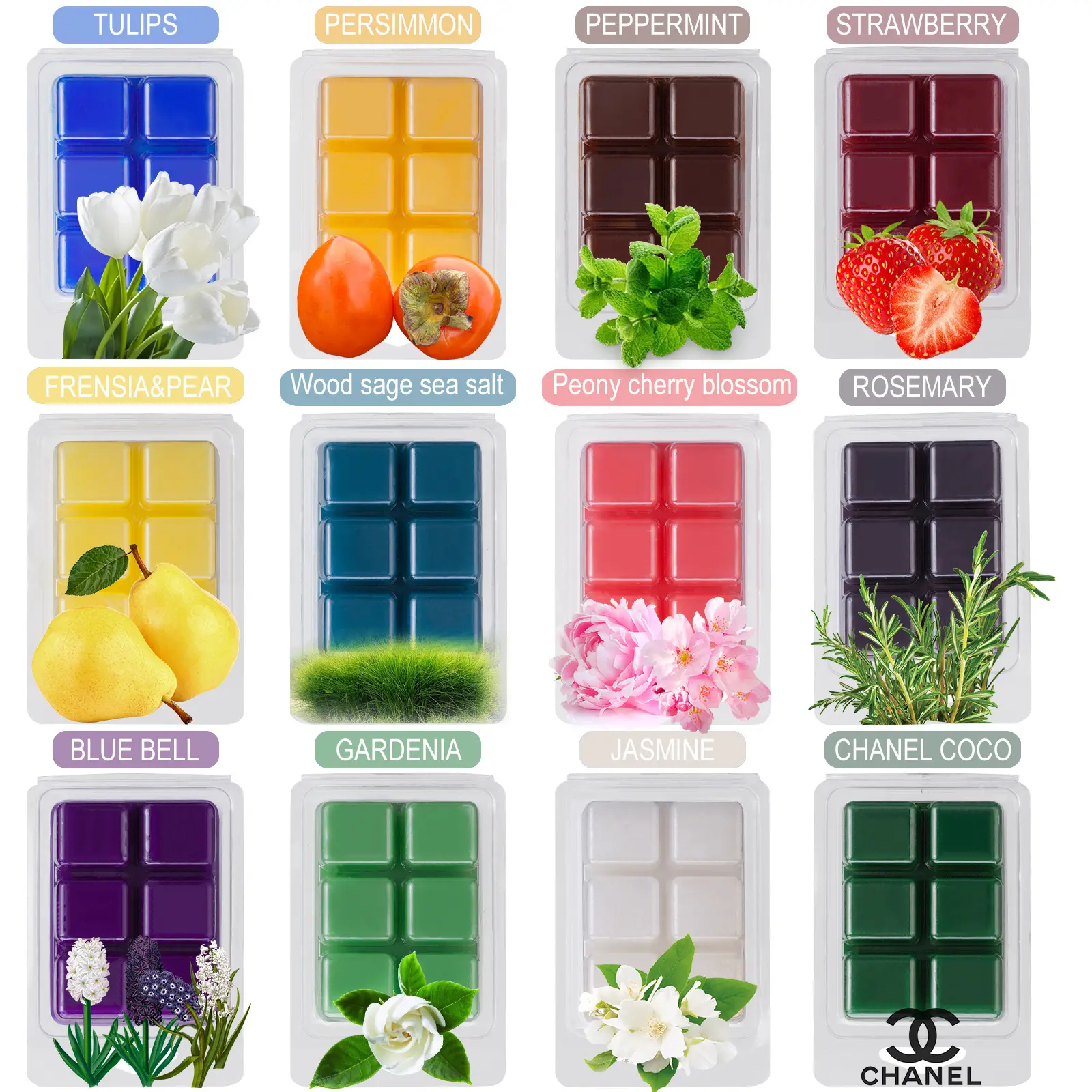 Scented wax cube 100% soy wax melts 12 pieces room fragrance set Africa