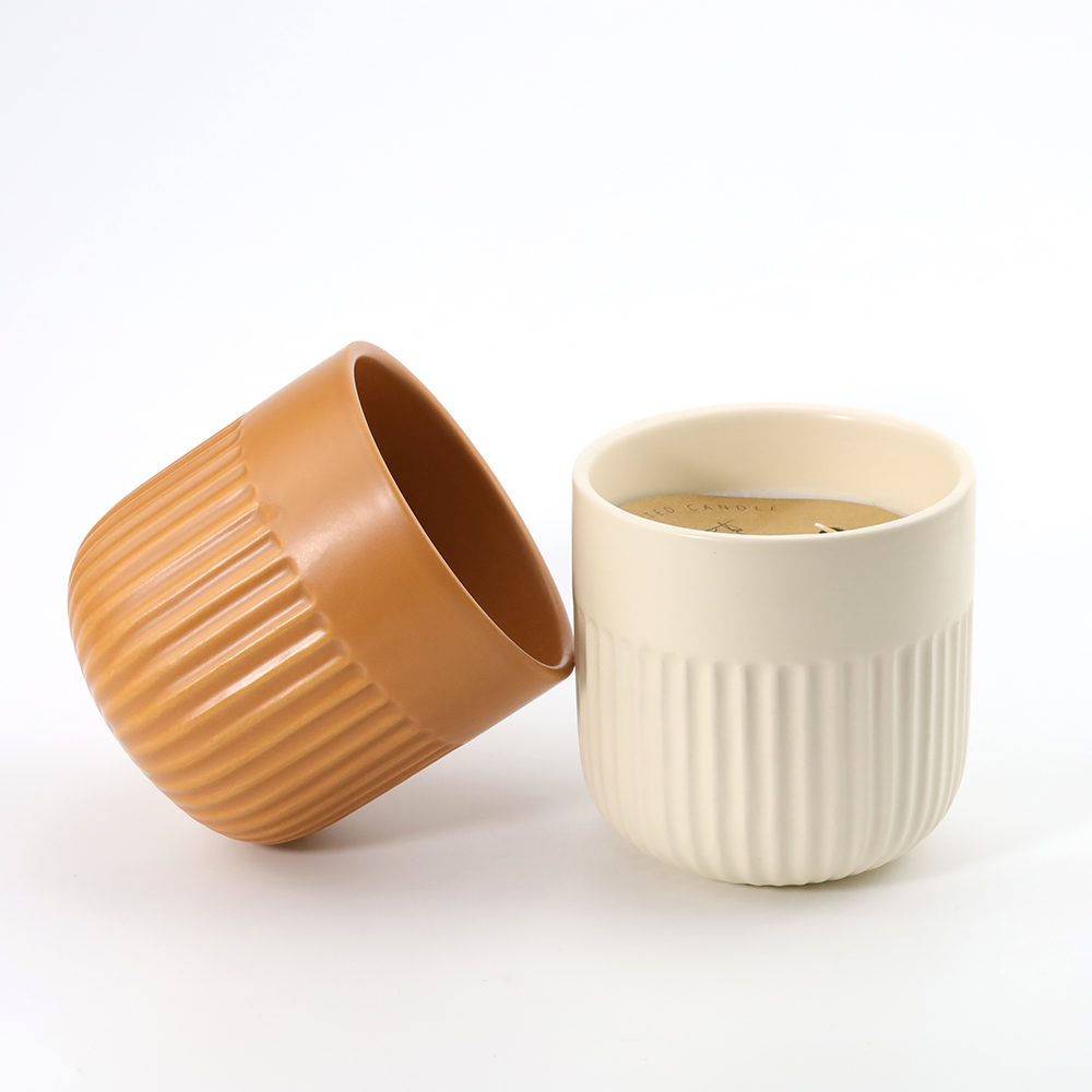 Wholesale Nordic matte 10 oz luxury ceramic soy wax candle